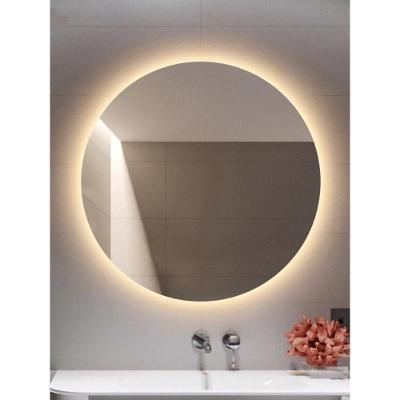 Espelho Redondo Com Led Quente 30x30 Com Bateria Amarelo