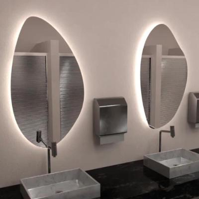 Kit 2 Espelhos Orgânico Com Led Branco 60x40 Com Bateria Branca