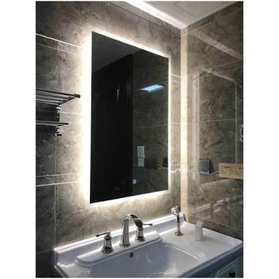 Espelho Retangular De Parede Com Led Claro Moderno 30x40 Fonte Bivolt Branca