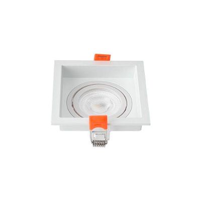 Spot De Embutir Recuado Nordecor Loyo Para 1 Lâmpada Gu10 Mr16 Quadrado Branco