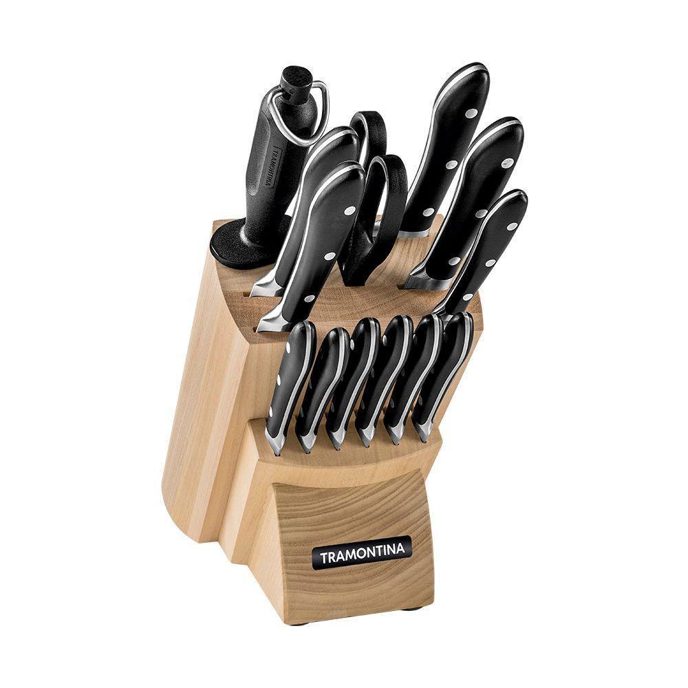 Jogo De Facas 14 Peças Tramontina Prochef 24199050 Preto Preto 24199050 - 1