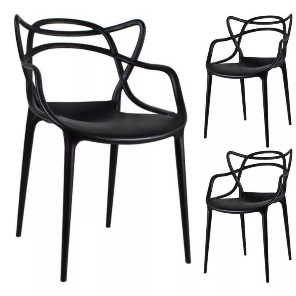 Kit Com 3 Cadeiras Allegra Resistente Design Moderno E Conforto Para Sala, Escritório E área Externa - 1
