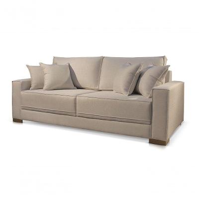 Sofá 3 Lugares Fixo Living Hotello Linho Bege 06t 2m