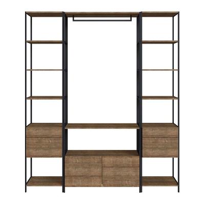 Guarda Roupa Closet Modulado Steel Estilo Vermont e Preto