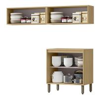 Armarios Lavanderia 3 Modulos 160 Cm Glor Castanho Off White Mxm - 2