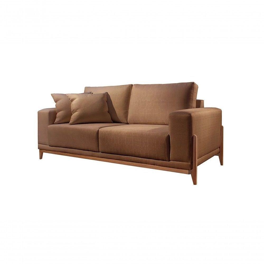 Sofá 2 Lugares Fixo Living Bellagio Linho Terracota 1,9m - 2