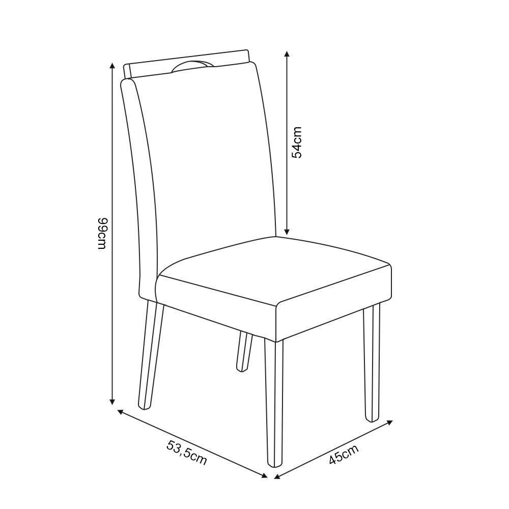 Cadeira De Jantar Madeira Maciça Castanho Premium Heloísa Veludo Bege - 3