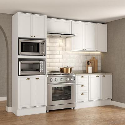 Armário de Cozinha Completa com Balcão Milla Charm MDF 270 cm Branco