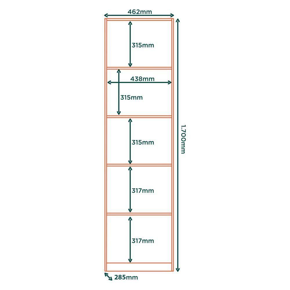 Armario Multiuso 2 Portas 170 Cm Mdp Lara Mu019 Neve Mxm - 6