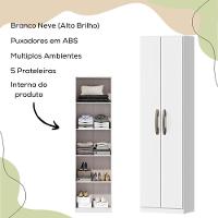 Armario Multiuso 2 Portas 170 Cm Mdp Lara Mu019 Neve Mxm