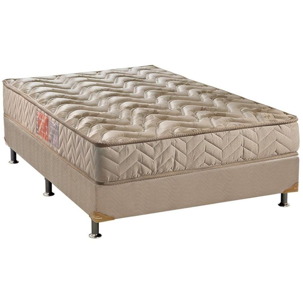 Cama Box Casal: Colchão Espuma Paropas D33 Pasquale + Base CRC Suede Clean(138x188) - 1