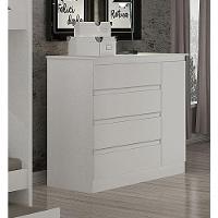 Cômoda Para Quarto Com Sapateira 4 Gavetas - 045-neve - Star Móveis - 1