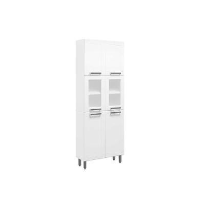 Cristaleira De Cozinha Paneleiro Múltipla 6037 Com 6 Portas 2 Com Vidro 70cm Branco Bertolini