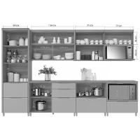 Cozinha Modulada Completa Marquesa 13 Peças 33 Aéreos + 3 Balcões + 1 Paneleiro+6complementos C6p70 Nature Verde - 6