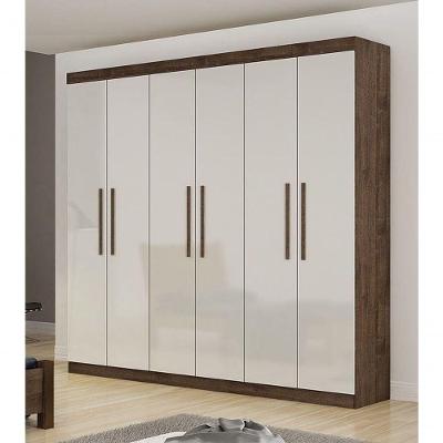 Guarda Roupa Casal 6 Portas 4 Gavetas Belém-canion - Off White Star Móveis