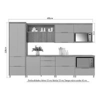 Cozinha Completa 13 Peças Marquesa 1 3 Aéreos 3 Balcões 1 Paneleiro 6 Complementos C6p70 Nature Verde - 5