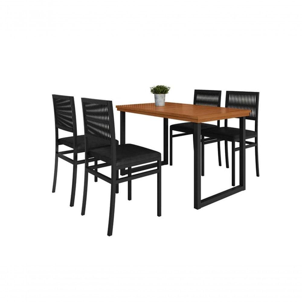 Conjunto Mesa Madeira 4 Cadeiras Corda Naútica - Paonanda - 2