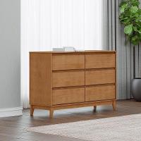 Comoda 6 Gavetas Mdf 125 Cm 2815 Milani Store Freijo - 5