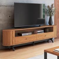 Rack Para Sala De Estar Tv 60 Pol Orgânico 220cm Penina D03 Freijó Preto Fosco - Lyam Decor - 5