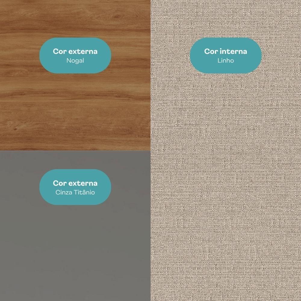 Armário De Cozinha Completa C Balcão Milla Bloom Carraro Nogal Cinza Titânio - 8