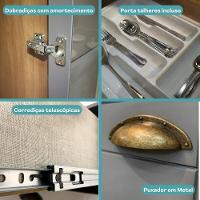 Armário De Cozinha Completa C Balcão Milla Bloom Carraro Nogal Cinza Titânio - 9