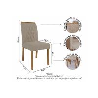 Cadeira Sala De Jantar Juliana Wood Kit 2 Un Madeirado Suede Nude Bege