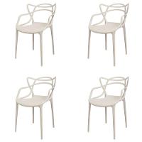 Kit 4 Cadeiras Empilhável Inmetro Aviv Master Allegra Fratini Polipropileno Fendi Suporta 182kg - 1