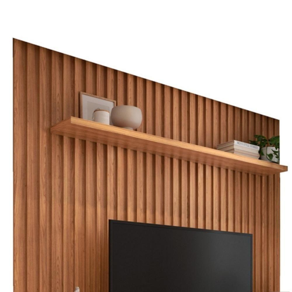 Rack Para Sala Com Painel Ripado Para Tv 60 Pol Ada D03 Freijó - Lyam Decor - 4