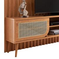 Rack Para Sala Com Painel Ripado Para Tv 60 Pol Ada D03 Freijó - Lyam Decor - 5