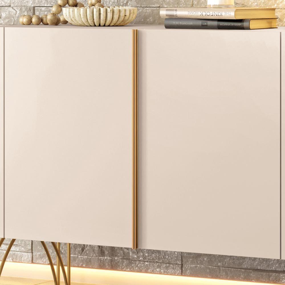 Aparador Buffet Sala Benvenuto Com 2 Portas E Pés Em Aço Off White - 5