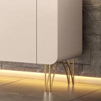 Aparador Buffet Sala Benvenuto Com 2 Portas E Pés Em Aço Off White - 3