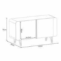 Aparador Buffet Sala Benvenuto Com 2 Portas E Pés Em Aço Off White - 6