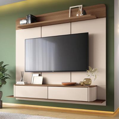 Painel Home Suspenso Galax Tv Até 70 Polegadas Off White/castanho