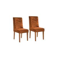 Kit 2 Cadeiras Sala Jantar Dafne 2 Un Imbuia-suede Capuccino - Rufato