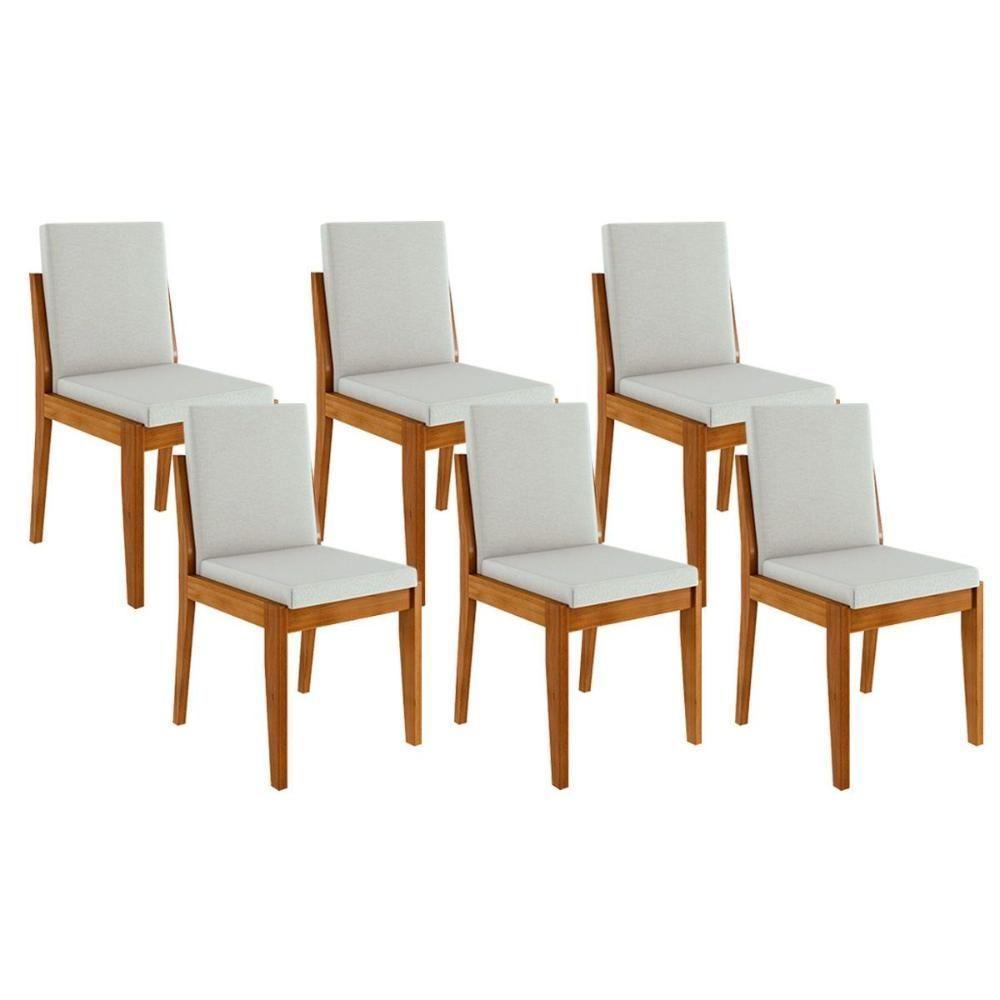Cadeira Sala De Jantar Lady Kit 6 Uni Natural - Nesher - 1