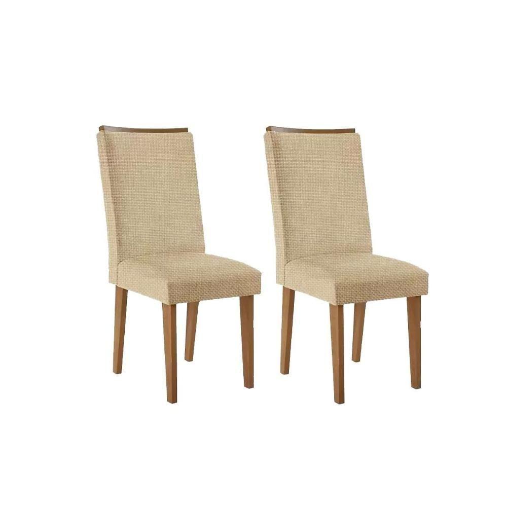 Kit 2 Cadeiras Sala Jantar Lunara 2 Un Imbuia-linho Bege Turim - Rufato - 1