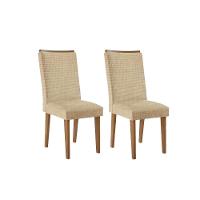 Kit 2 Cadeiras Sala Jantar Lunara 2 Un Imbuia-linho Bege Turim - Rufato - 1