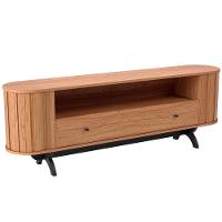 Rack Para Sala De Estar Tv 60 Pol Orgânico 180cm Penina D03 Freijó Preto Fosco - Lyam Decor - 1