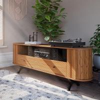 Rack Para Sala De Estar Tv 60 Pol Orgânico 180cm Penina D03 Freijó Preto Fosco - Lyam Decor - 2