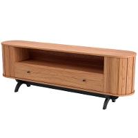 Rack Para Sala De Estar Tv 60 Pol Orgânico 180cm Penina D03 Freijó Preto Fosco - Lyam Decor - 6