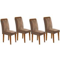 Kit 2 Cadeiras Sala Jantar Amsterdã 4 Un Imbuia Suede Capuccino Rufato - 1