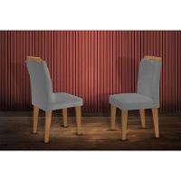 Kit 2 Cadeiras Sala Jantar Athenas 2 Un Madeira Capuccino-linho Grafite - Rufato - 1