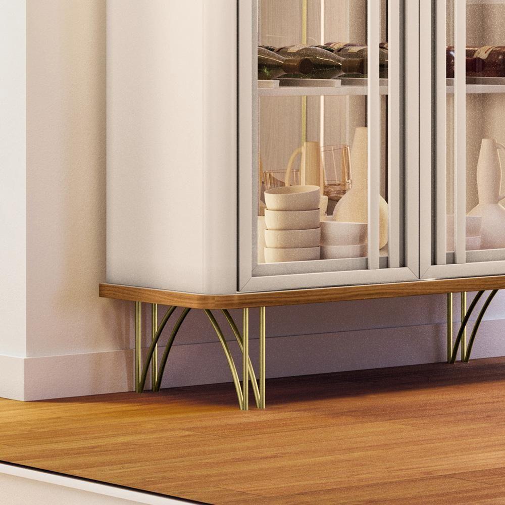 Cristaleira Para Sala De Jantar Bar Adega Led 02 Portas Síria B01 Cinamomo Off White Lyam - 5