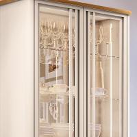 Cristaleira Para Sala De Jantar Bar Adega Led 02 Portas Síria B01 Cinamomo Off White Lyam - 2