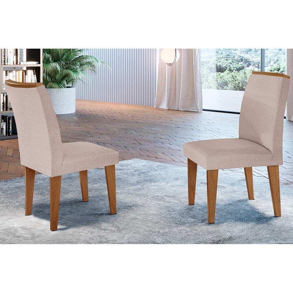 Kit 2 Cadeiras Sala Jantar Lunara 2 Un Imbuia-linho Bege Turim - Rufato - 1