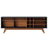 Rack Para Tv Noronha 70 Pol 2 Portas 2 Prateleiras Colibri Preto Fosco-noce Milano - 3