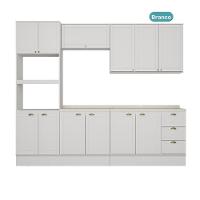 Armário De Cozinha Completa C Balcão Milla Bloom Carraro Branco - 3