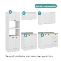 Armário De Cozinha Completa C Balcão Milla Bloom Carraro Branco