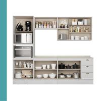 Armário De Cozinha Completa C Balcão Milla Bloom Carraro Branco - 6