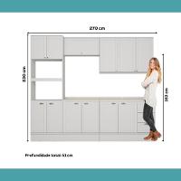 Armário De Cozinha Completa C Balcão Milla Bloom Carraro Branco - 7